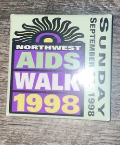 Vintage Northwest Aids Walk Pin Sunday September 1998 About 2" Square Excellent - Picture 1 of 2