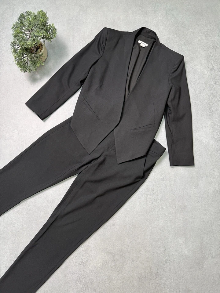 Traje Blazer Pantalones Helmut Lang Negro Mínimo Asimétrico Recortado a Medida Talla 6 Foto 1 de 4