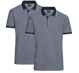 Doppelpack Herren Poloshirt mit Kontraststreifen Pique in bicolor Optik JN704 - Bild 1 von 26