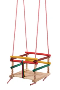 Babyschaukel Kinderschaukel Gitterschaukel Holzgitterschaukel Holz - Bild 1 von 3