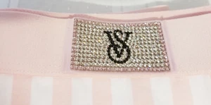 NWT VICTORIA'S SECRET Hiphugger Hipster Pantie SIZE XL White/Pink W/LOGO Bling - Picture 1 of 9