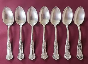 LOTTO 7 CUCCHIAINI ROYAL PLATE CO (1900) ROSALIE / BEAUTY ROSE da tè 6” (141) - Foto 1 di 5
