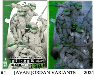 TEENAGE MUTANT NINJA TURTLES BLACK WHITE & GREEN #1- SAJAD SHAH EXCL VARIANT SET - Picture 1 of 5