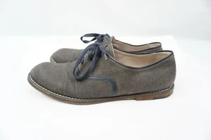 ZAPATOS BOTTEGA VENETA 45.5 ITALIA HOMBRE USADO VESTIDO INFORMAL GRIS OSCURO LONA/CUERO - Imagen 1 de 11