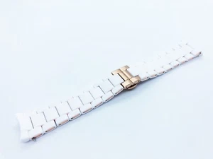 Bracciale cinturino GOMMA/ACCIAIO BIANCO 20mm adatto per orologio Emporio Armani AR5943 + spille - Foto 1 di 1