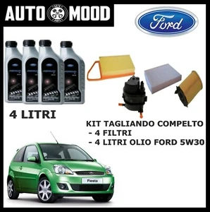 KIT TAGLIANDO FORD FIESTA V 1.4 TDCI 50KW 68CV DAL 2001 + 4 LT OLIO FORD 5W30 - Foto 1 di 3