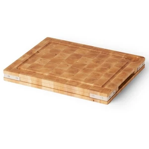 HackePeter Schneidbrett 50x40x5cm Hainbuche Hirnholz mit Messingbeschlägen - Bild 1 von 5