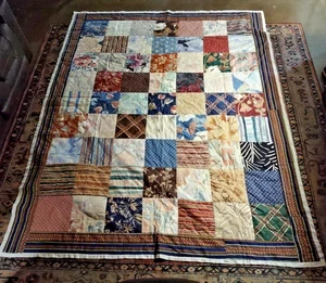Vintage handgenäht Stern Patchwork Quilt 91" x 73" sehr schön - Bild 1 von 19
