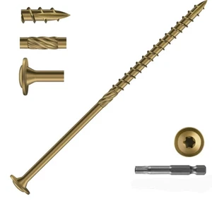 #14 x 6 Inch Lag Screws 48Pcs 2lb. Structural Wood Screw Bronze Carbon Steel - Picture 1 of 1