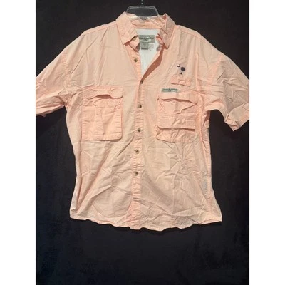 Hook & Tackle Fishing Shirt Vented Short Sleeve Outdoor Palm Tree M - Image 1 of 4