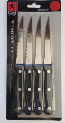 Cuchillos para carne cubiertos de acero inoxidable Royal Norfolk 4 PK Foto 1 de 2