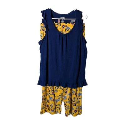 Juego de pijama de 2 piezas para mujer Croft & Barro, talla M, floral amarillo-azul, nuevo Foto 1 de 4