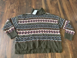 NEW Barbour Women's Green Helen Knitted Jumper Sweater Turtleneck Wool Blend 12 - Picture 1 of 3