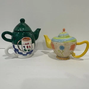 2 teiere personali per One-Bella Casa 3 pz di Ganz & Oneida China 2 pezzi floreali - Foto 1 di 10