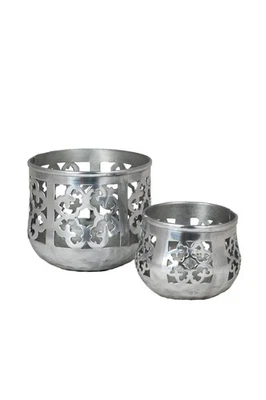 Orientale Marocchina Lumino Porta Tealight Metallo Giardino Decorazione - Immagine 1 di 4
