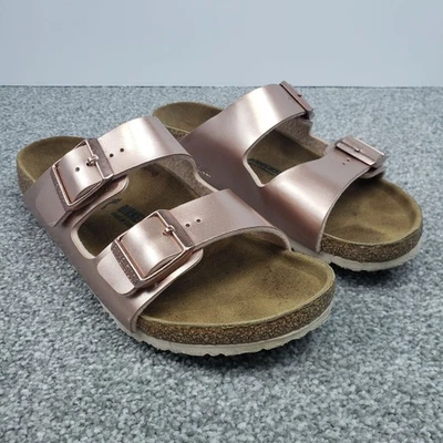 Birkenstock Arizona Rose Gold Pink Metallic Slide Sandals Kids Size 34 EU/ 2 US - Image 1 of 4