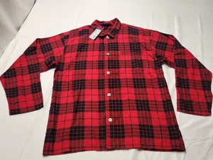 Polo Ralph Lauren grande camicia da notte camicia da notte flanella pigiama a quadri rosso nero - Foto 1 di 8