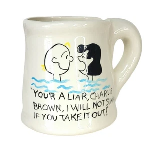 Tazza "You'r A Liar Charlie Brown Non affonderò se lo togli" vintage cattiva - Foto 1 di 8