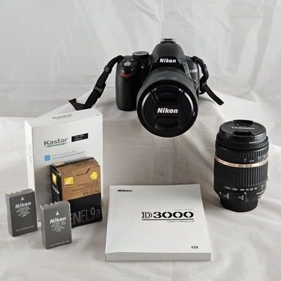Nikon D3000 Digital DSLR Camera + 18-105mm Nikon + Tamron 18-270mm Lenses - Image 1 of 4