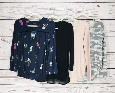 LOTE 4-Lucky Brand Blusa Mangas Largas Camiseta Prendas para el torso Para Mujer Talla S Nuevo/Usado Foto 1 de 4