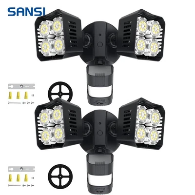 SANSI 2 Pack FloodLight 3600LM LED Motion Sensor Security Light 36W Outdoor Waterproof