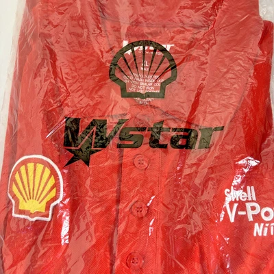 Shell Polo Shirt Size XL New Red Short Sleeve V Power Employee Uniform - Image 1 of 4
