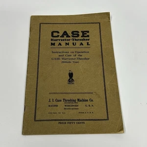 Case Harvester Thresher Manual Hillside Type 2nd Edition Racine WI USA - Picture 1 of 8