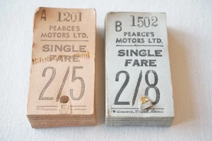 Pearces Motoros Limited Block of Unused Bus Ticket x2 - Picture 1 of 3