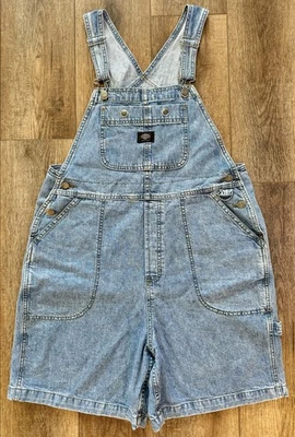 Harley Davidson Motorcycles Denim Shorts Overalls Size Large Biker Bib Shortalls - Imagem 1 de 4