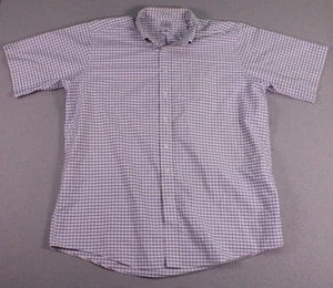 LL Bean Hemd Herren 18 Tall lila blau kariert knitterarm Kurzarm - Bild 1 von 11