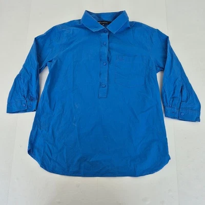 CREW CLOTHING Shirt 10 Blue Women's 100% Cotton Pullover Collared Casual - Image 1 of 4