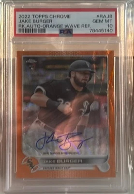 2022 Topps Chrome Rookie Autographs#RA-JB Jake Orange Wave Refractor - Image 1 of 3