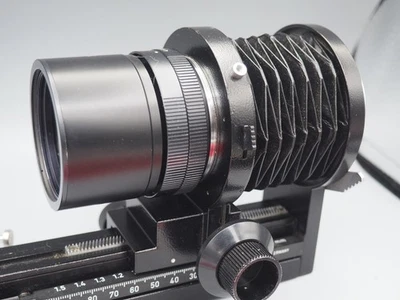 Leica R mount bellows 16860 macro Elmar 100mm 1:4  lens and mcro adapter 14256 - Image 1 of 4