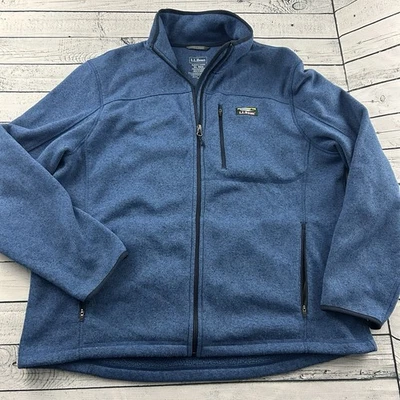 L.L. Bean Slightly Fitted Sweater Fleece Full Zip Jacket Men's XL Regular Blue - Image 1 of 4