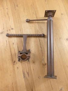 Cast Iron Stool Center Rod and Foot Rest Repurpose Steampunk Bar Seat Mount - Picture 1 of 9