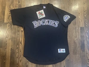 New NWT Russell Authentic COLORADO ROCKIES Black Pullover BP Jersey Size 48 XL - Picture 1 of 6