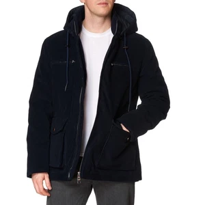 KITON KIRED "Keal" Azul Oscuro Algodón Plumón de Ganso Acolchado Parka Chaqueta Abrigo - Imagen 1 de 10