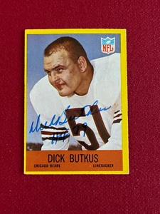 1967, Dick Butkus, "Autographed", Philadelphia Trading Card (Vintage) Bears - Picture 1 of 2