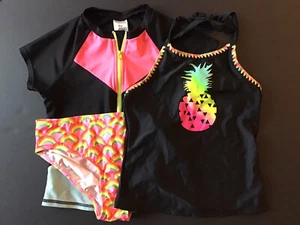 Girls Tankini Swimsuit Size 12 Lands End So Art Class Rash Guard Lot of 3 - Picture 1 of 11