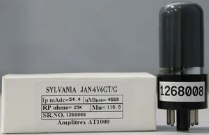 JAN CHS 6V6GT\G Sylvania Black coated glass Made USA Amplitrex tested #1268008 - Bild 1 von 7