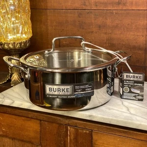 David Burke Stainless Geo Clad 5 qt Dutch Oven Casserole Pot w/ Lid ~ New - Picture 1 of 11