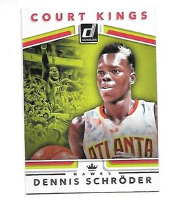 DENNIS SCHRODER 2017-18 DONRUSS DIAMOND KINGS COURT KINGS #9 ATLANTA HAWKS