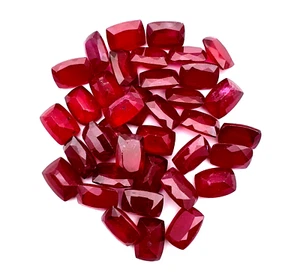 Natural Ruby Cushion Cut Loose Gemstone 2 Pcs 10x14 MM 19 CT - Picture 1 of 4