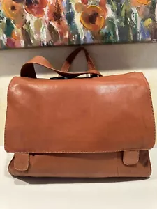 Levenger Messenger Briefcase made in England EUC Supple Leather Handmade X - Picture 1 of 23