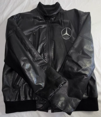 Chaqueta Mercedes Benz Riders Cuero Negro Talla S/M? Y2K De Colección REVISAR MEDIDAS! Foto 1 de 4