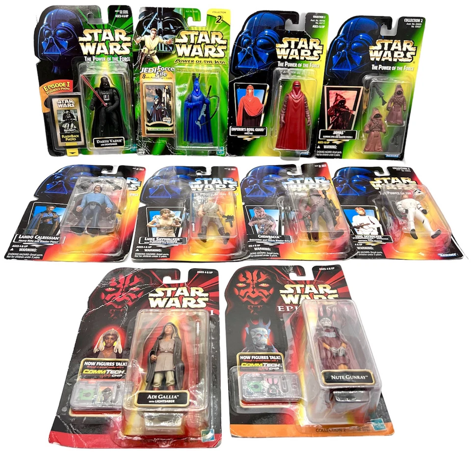 Lote de 10 bonecos de ação Star Wars conjunto antigo Jedi Force Guard, Darth Vader novo - Imagem 1 de 4