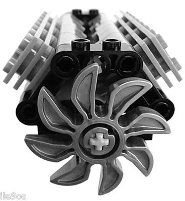 Lego V8 GRAY Engine (technic,piston,cylinder,block,motor,car,shaft,crank,fan) - Image 1 of 2