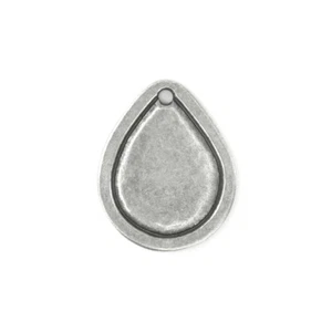 Pewter Stamping Blanks, Drop Border Large, 24 pc- Craft & Jewelry Discs - Picture 1 of 2