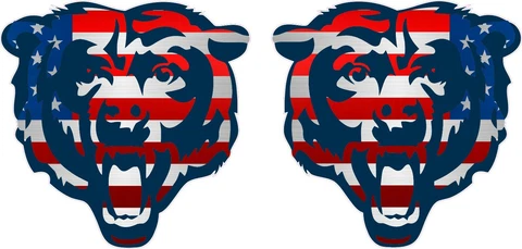 Chicago Bears Full Chrome Look Flag Helmet Decals Cover