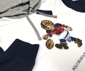Polo Ralph Lauren Bear Super Bowl Football Colorblocked Fleece Sweatshirt Hoodie - Bild 1 von 11